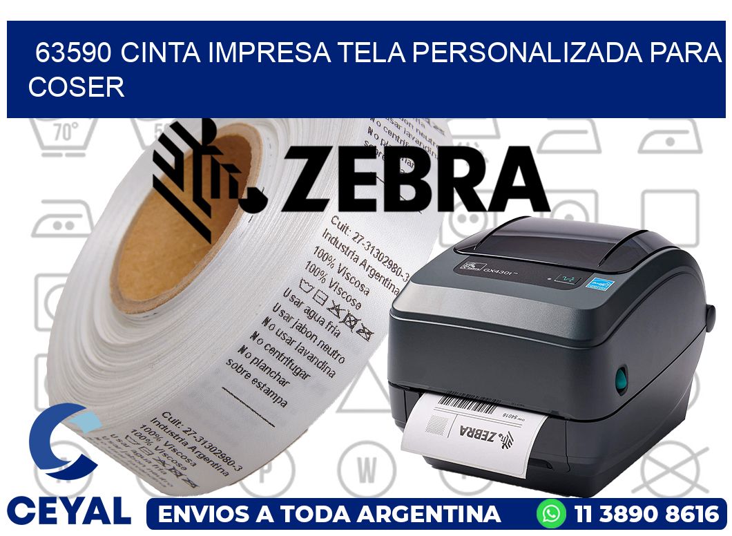 63590 CINTA IMPRESA TELA PERSONALIZADA PARA COSER