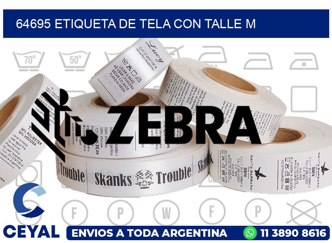 64695 ETIQUETA DE TELA CON TALLE M