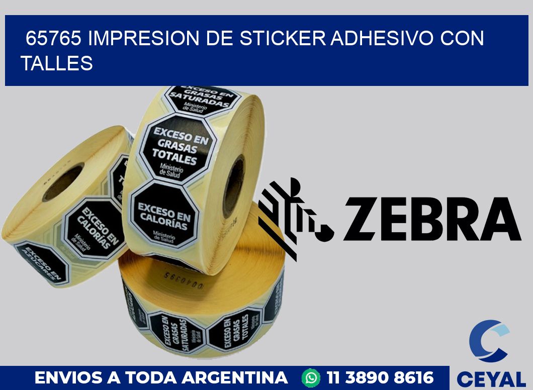 65765 IMPRESION DE STICKER ADHESIVO CON TALLES