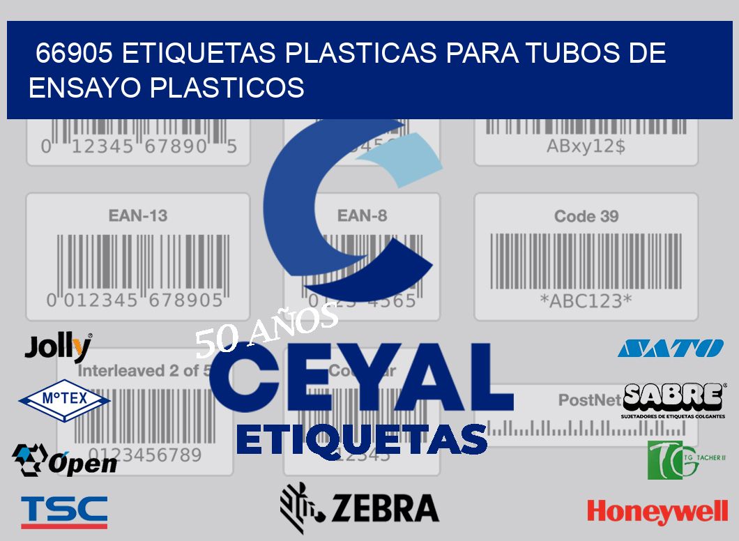 66905 ETIQUETAS PLASTICAS PARA TUBOS DE ENSAYO PLASTICOS