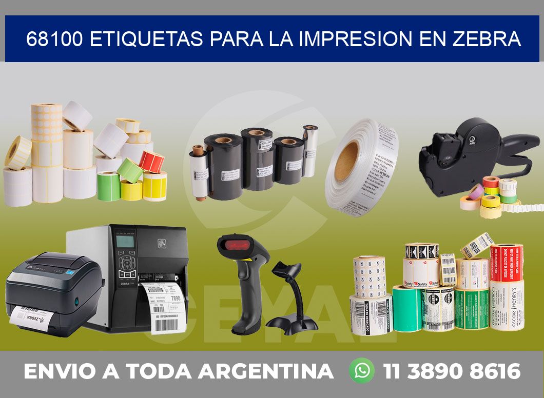 68100 ETIQUETAS PARA LA IMPRESION EN ZEBRA