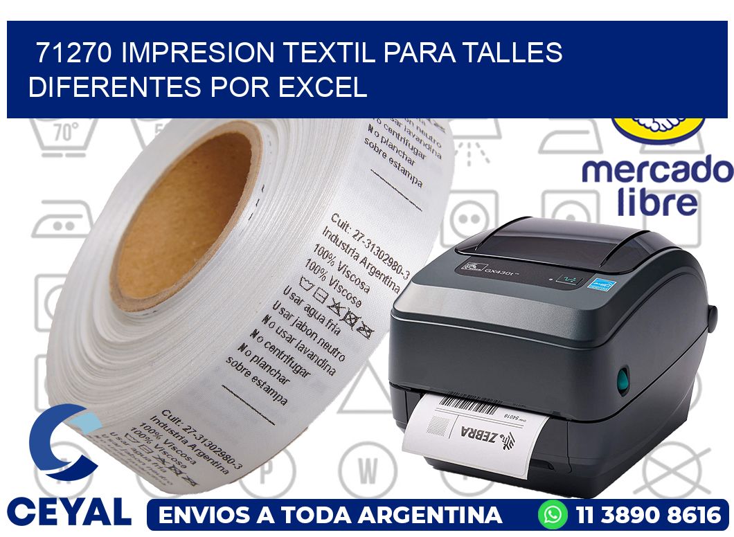 71270 IMPRESION TEXTIL PARA TALLES DIFERENTES POR EXCEL