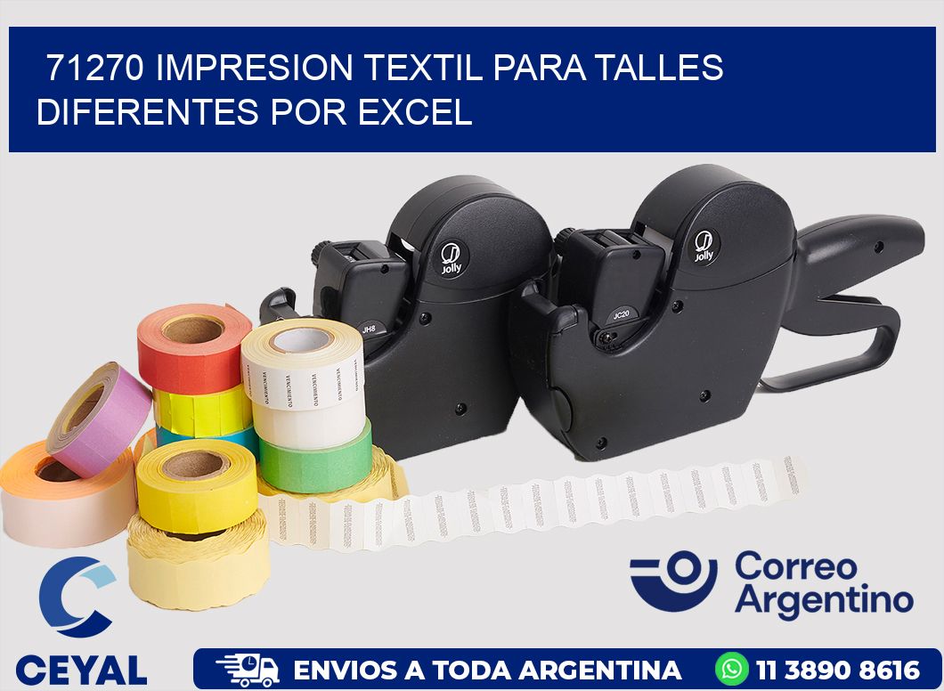 71270 IMPRESION TEXTIL PARA TALLES DIFERENTES POR EXCEL