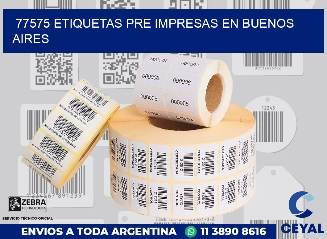 77575 ETIQUETAS PRE IMPRESAS EN BUENOS AIRES