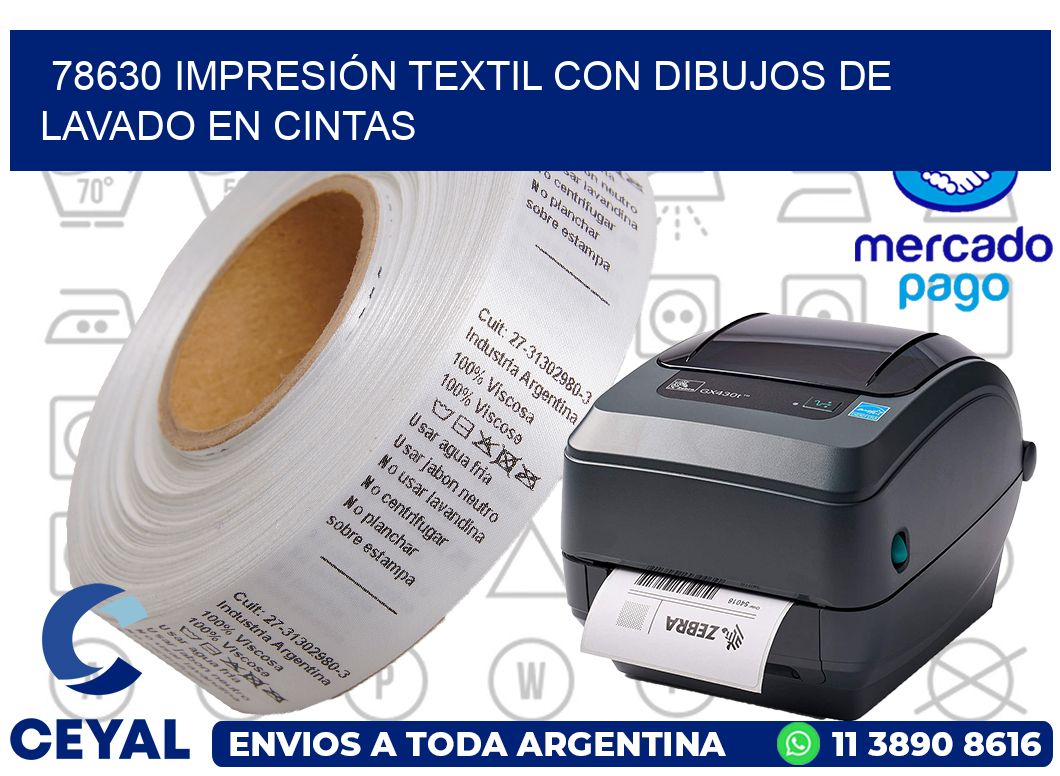 78630 IMPRESIÓN TEXTIL CON DIBUJOS DE LAVADO EN CINTAS