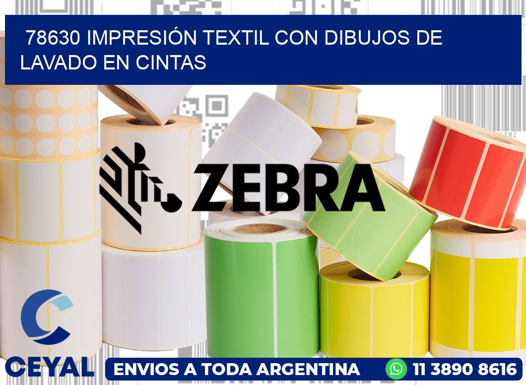 78630 IMPRESIÓN TEXTIL CON DIBUJOS DE LAVADO EN CINTAS