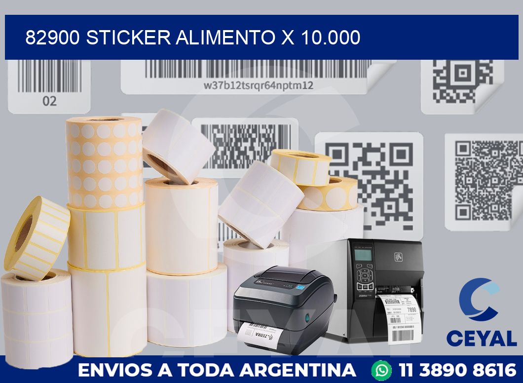 82900 sticker alimento x 10.000