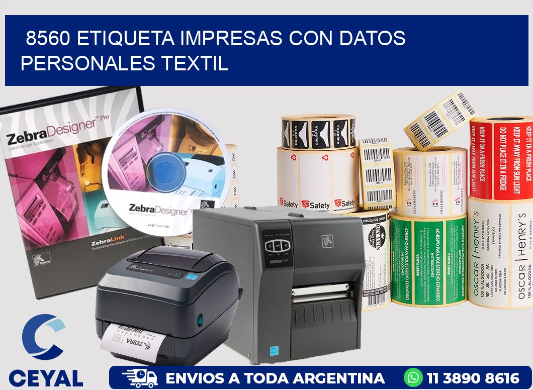 8560 ETIQUETA IMPRESAS CON DATOS PERSONALES TEXTIL