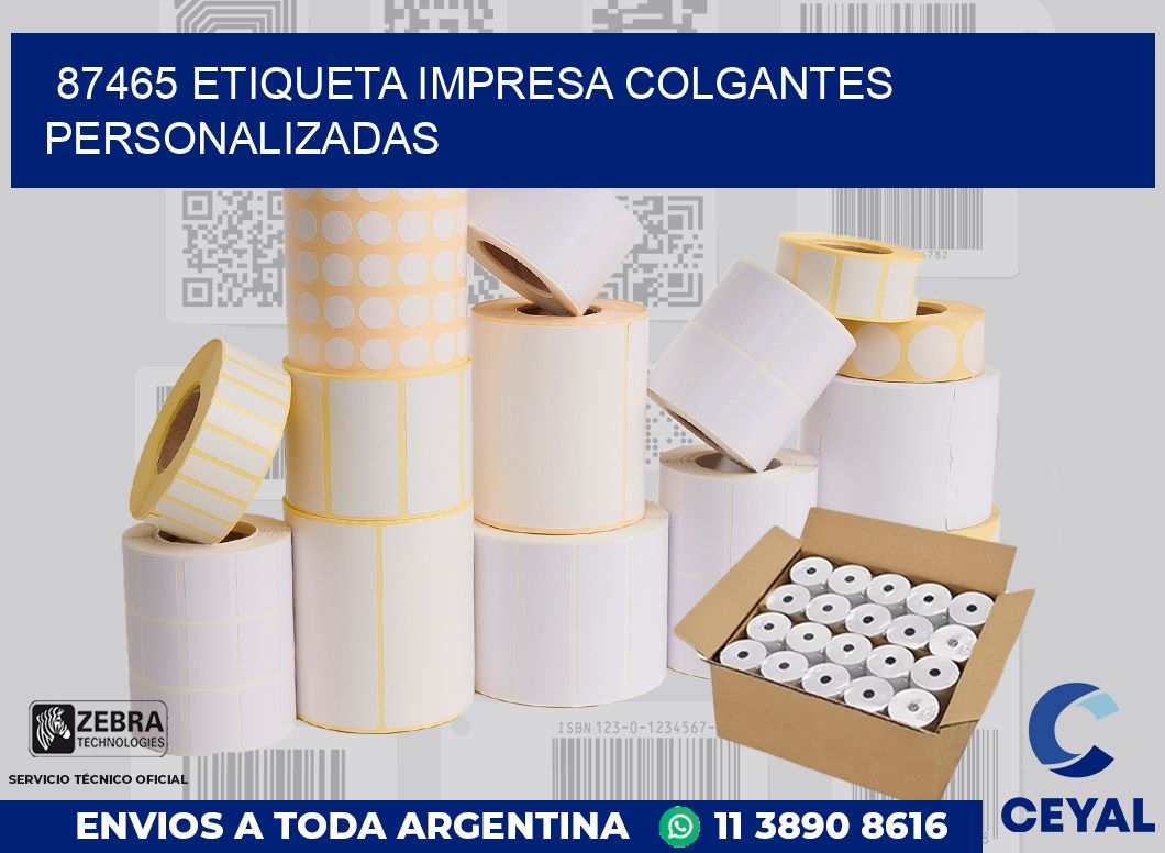 87465 ETIQUETA IMPRESA COLGANTES PERSONALIZADAS