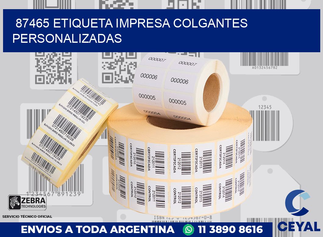 87465 ETIQUETA IMPRESA COLGANTES PERSONALIZADAS