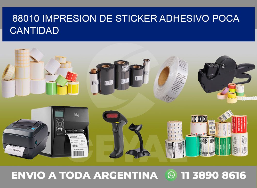 88010 IMPRESION DE STICKER ADHESIVO POCA CANTIDAD