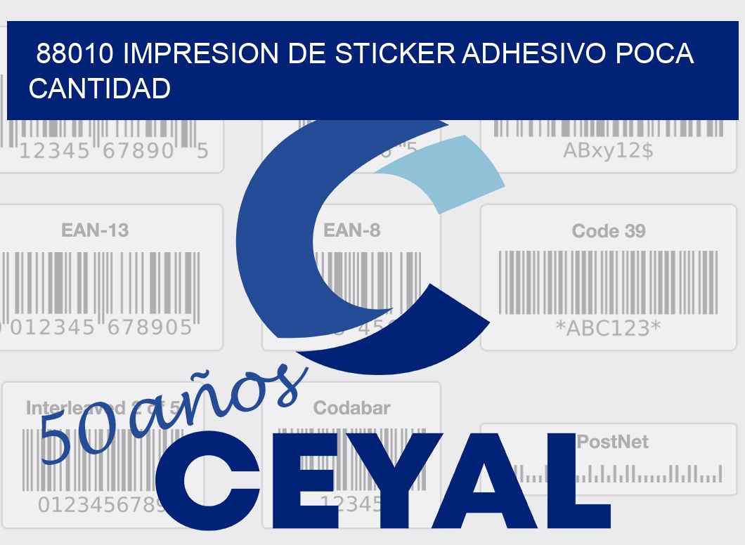 88010 IMPRESION DE STICKER ADHESIVO POCA CANTIDAD