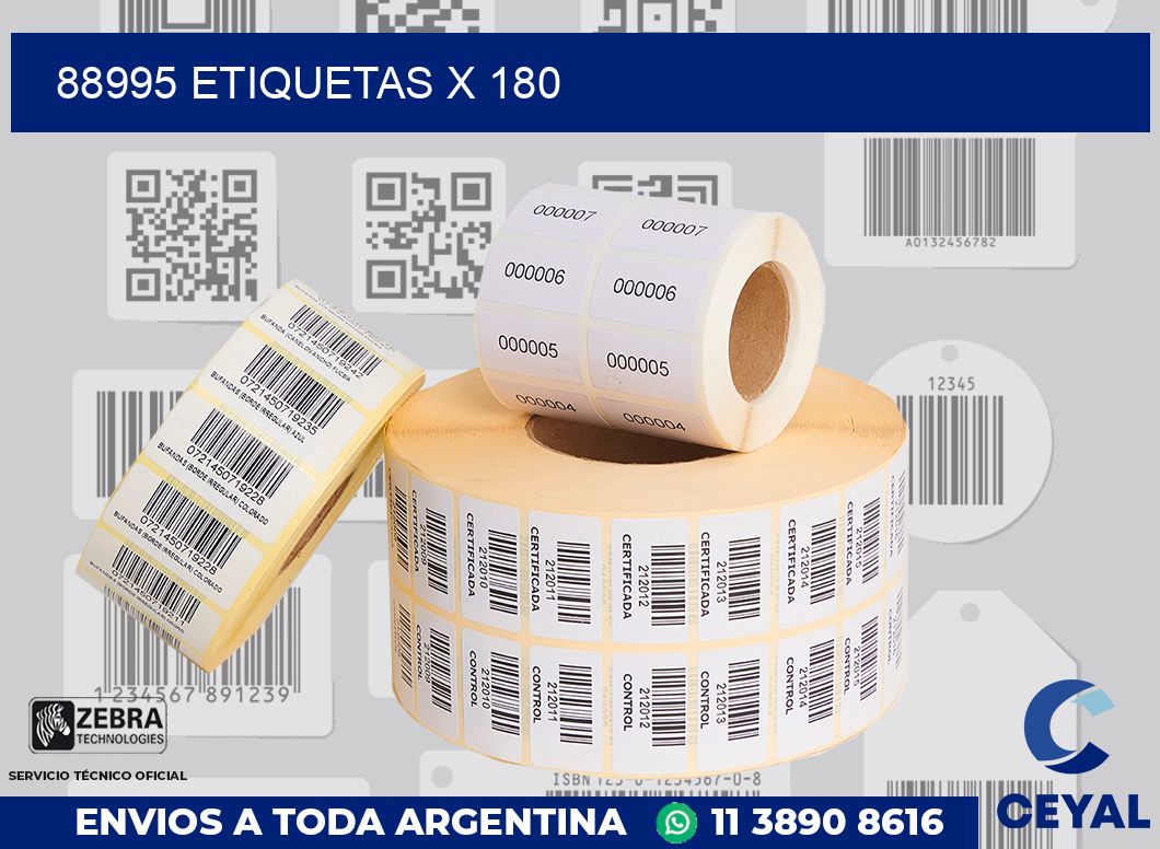 88995 Etiquetas x 180