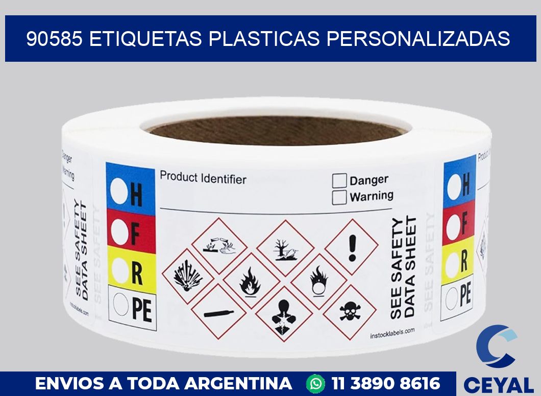 90585 ETIQUETAS PLASTICAS PERSONALIZADAS