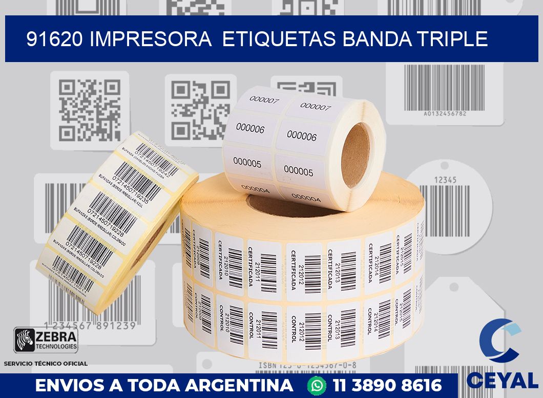 91620 impresora  etiquetas banda triple