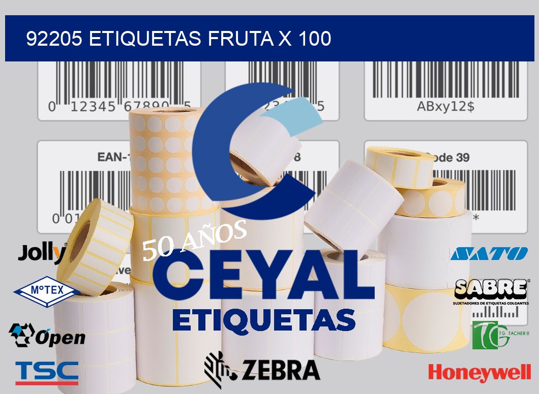 92205 etiquetas fruta x 100