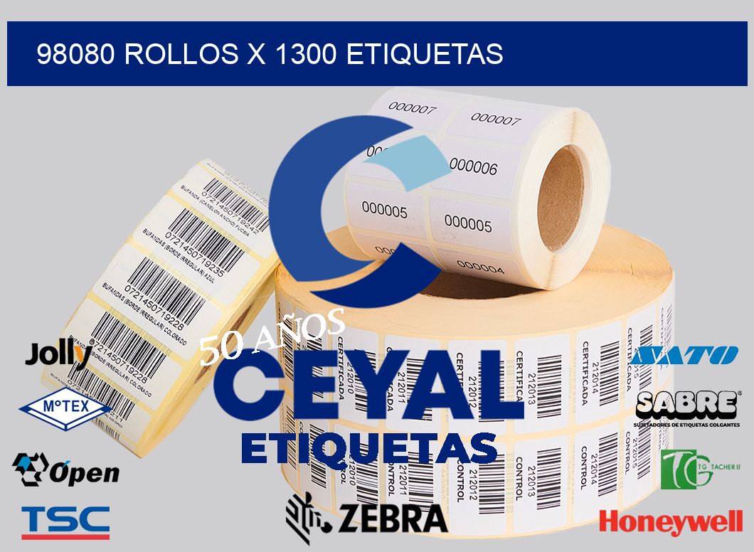 98080 Rollos x 1300 etiquetas