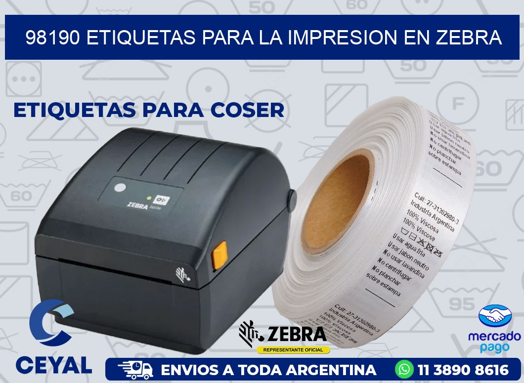 98190 ETIQUETAS PARA LA IMPRESION EN ZEBRA