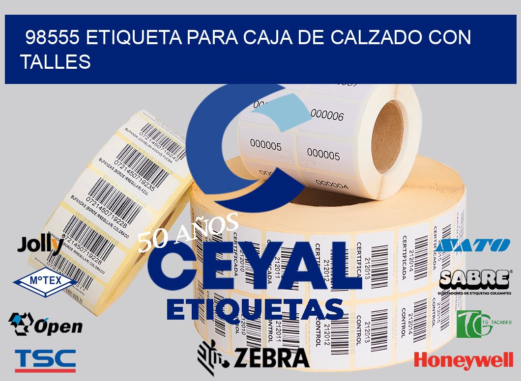 98555 ETIQUETA PARA CAJA DE CALZADO CON TALLES