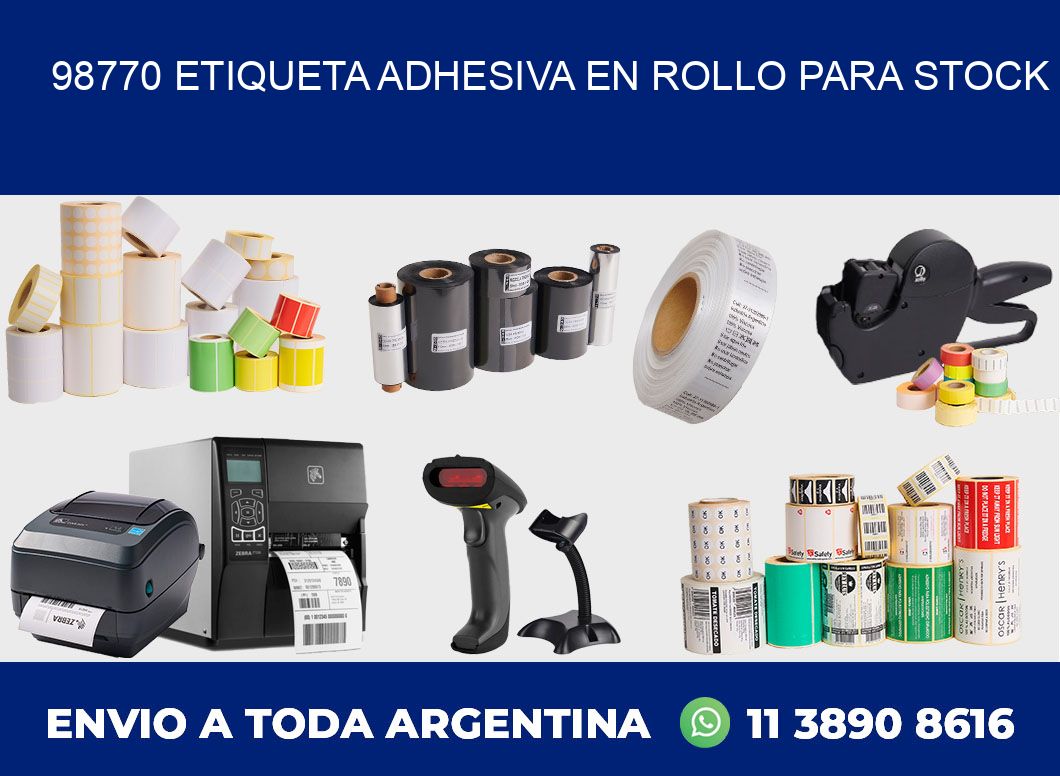 98770 ETIQUETA ADHESIVA EN ROLLO PARA STOCK