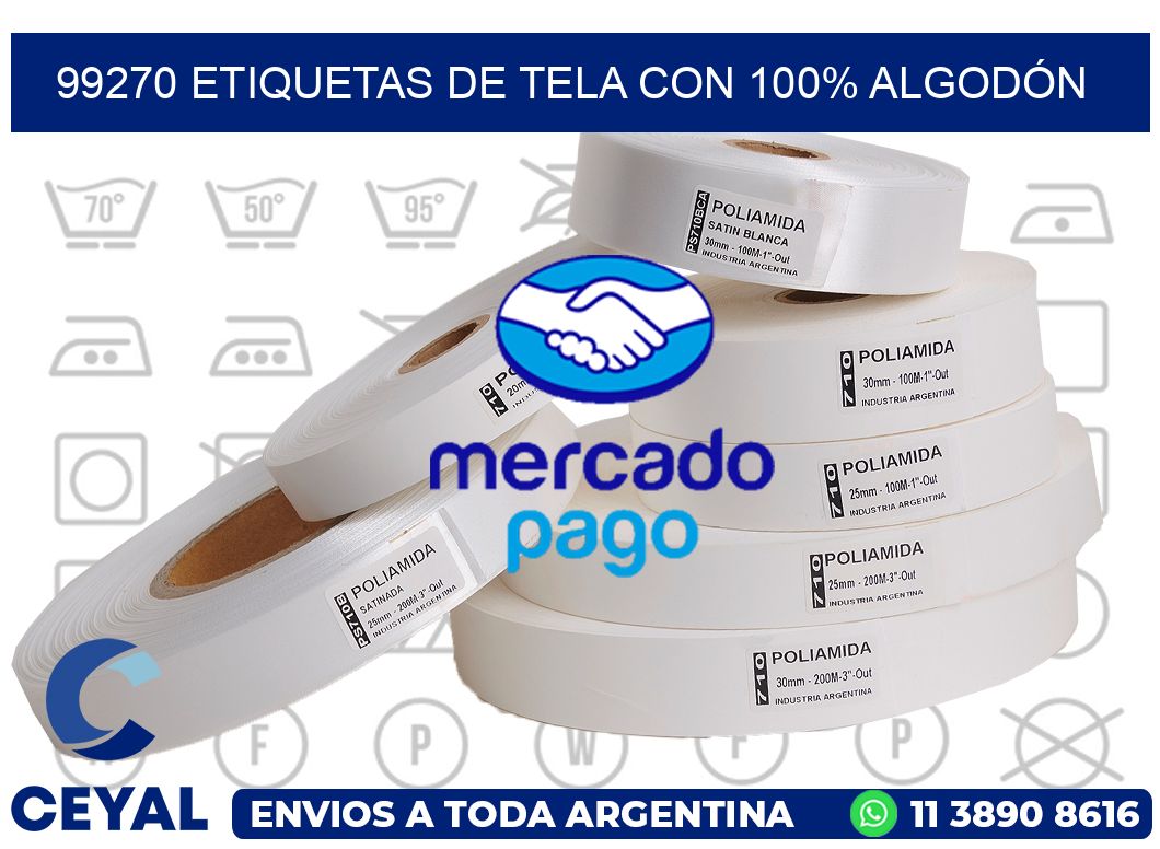 99270 ETIQUETAS DE TELA CON 100% ALGODÓN