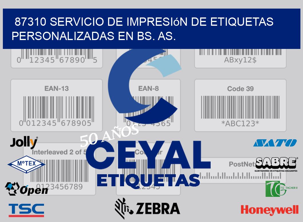 87310 Servicio de Impresión de Etiquetas Personalizadas en Bs. As.