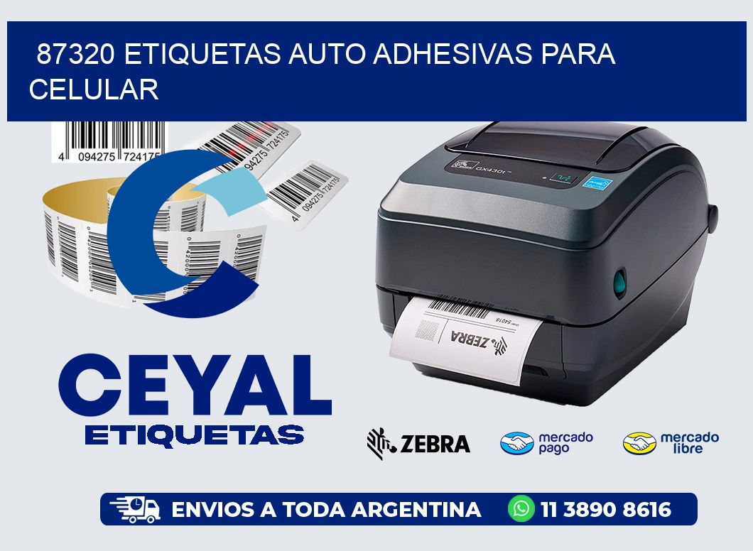 87320 etiquetas auto adhesivas para celular