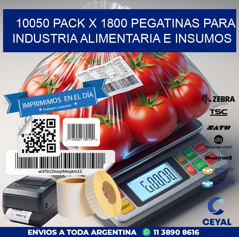 10050 PACK X 1800 PEGATINAS PARA INDUSTRIA ALIMENTARIA E INSUMOS