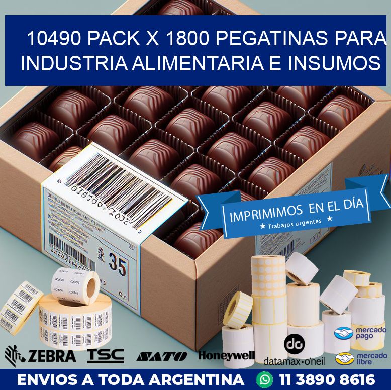 10490 PACK X 1800 PEGATINAS PARA INDUSTRIA ALIMENTARIA E INSUMOS