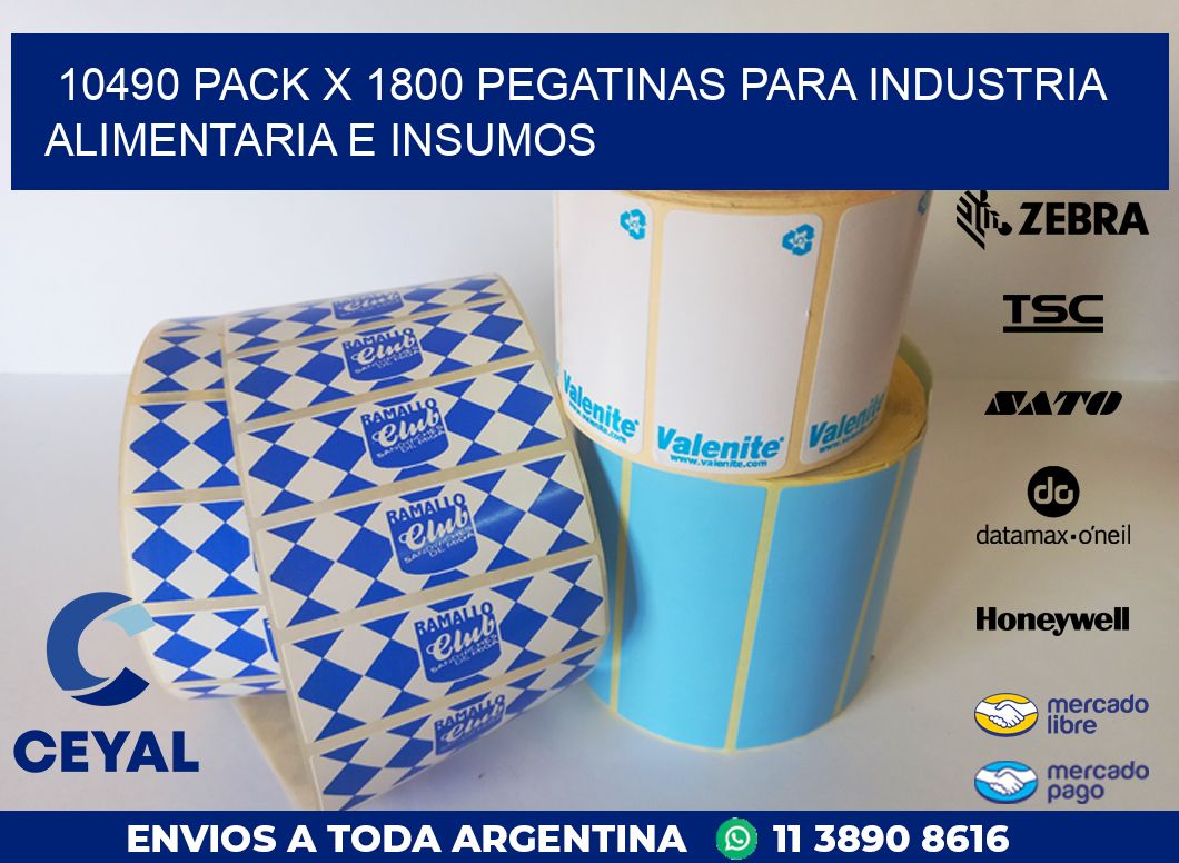 10490 PACK X 1800 PEGATINAS PARA INDUSTRIA ALIMENTARIA E INSUMOS