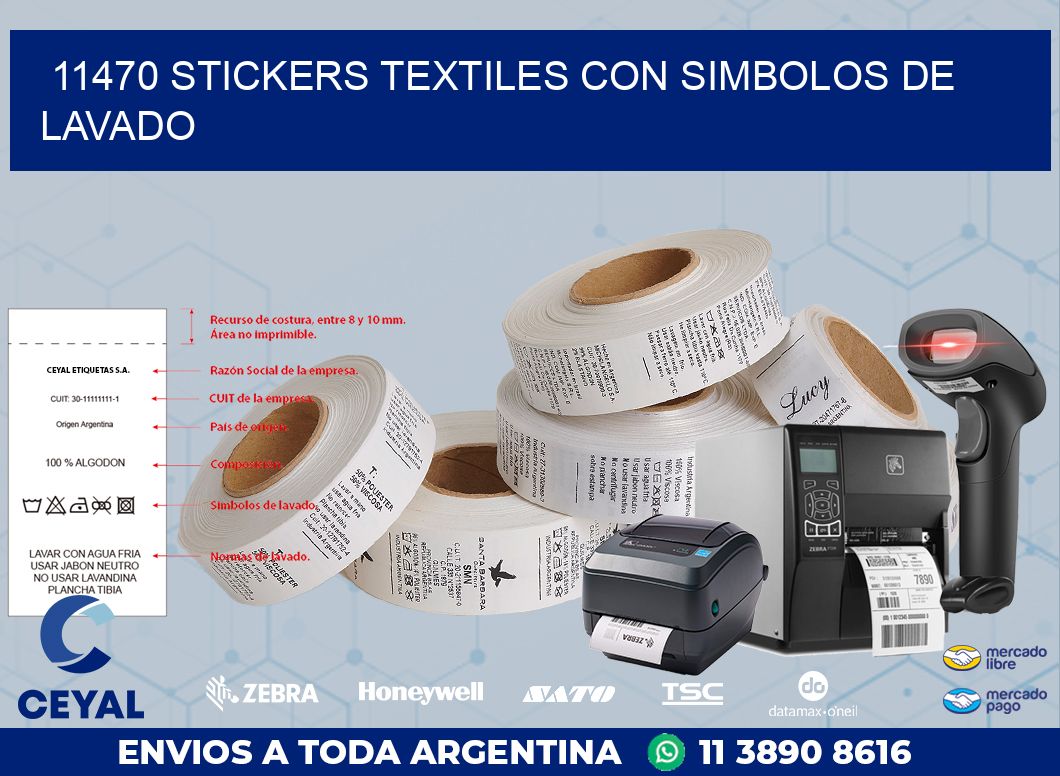 11470 STICKERS TEXTILES CON SIMBOLOS DE LAVADO