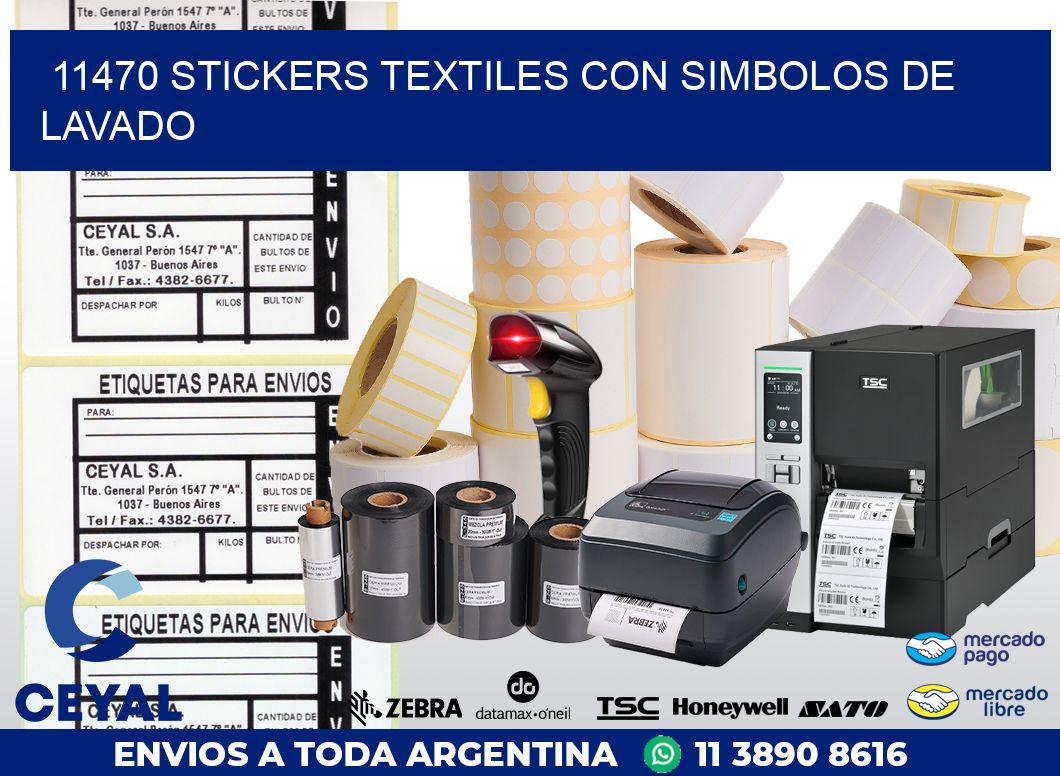 11470 STICKERS TEXTILES CON SIMBOLOS DE LAVADO