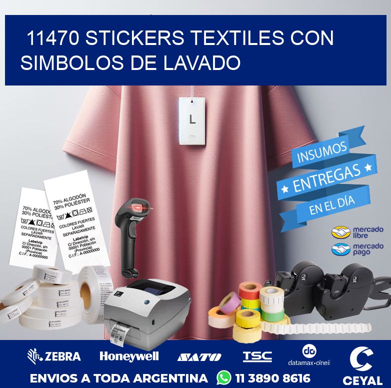 11470 STICKERS TEXTILES CON SIMBOLOS DE LAVADO