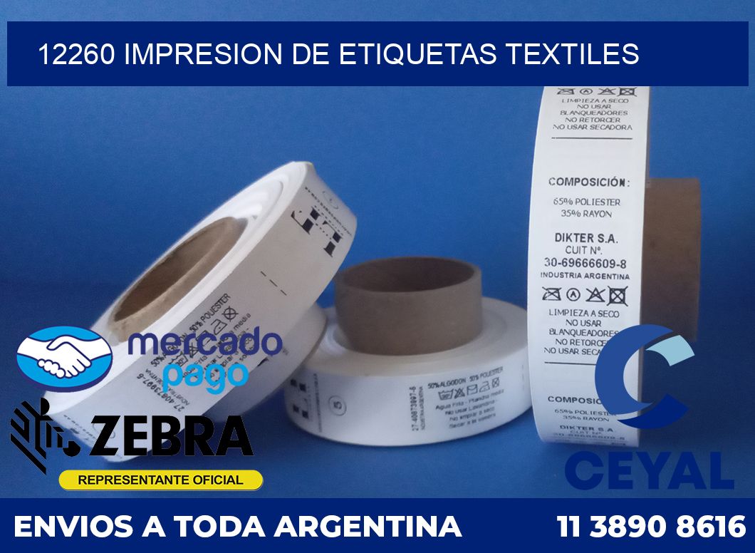 12260 IMPRESION DE ETIQUETAS TEXTILES