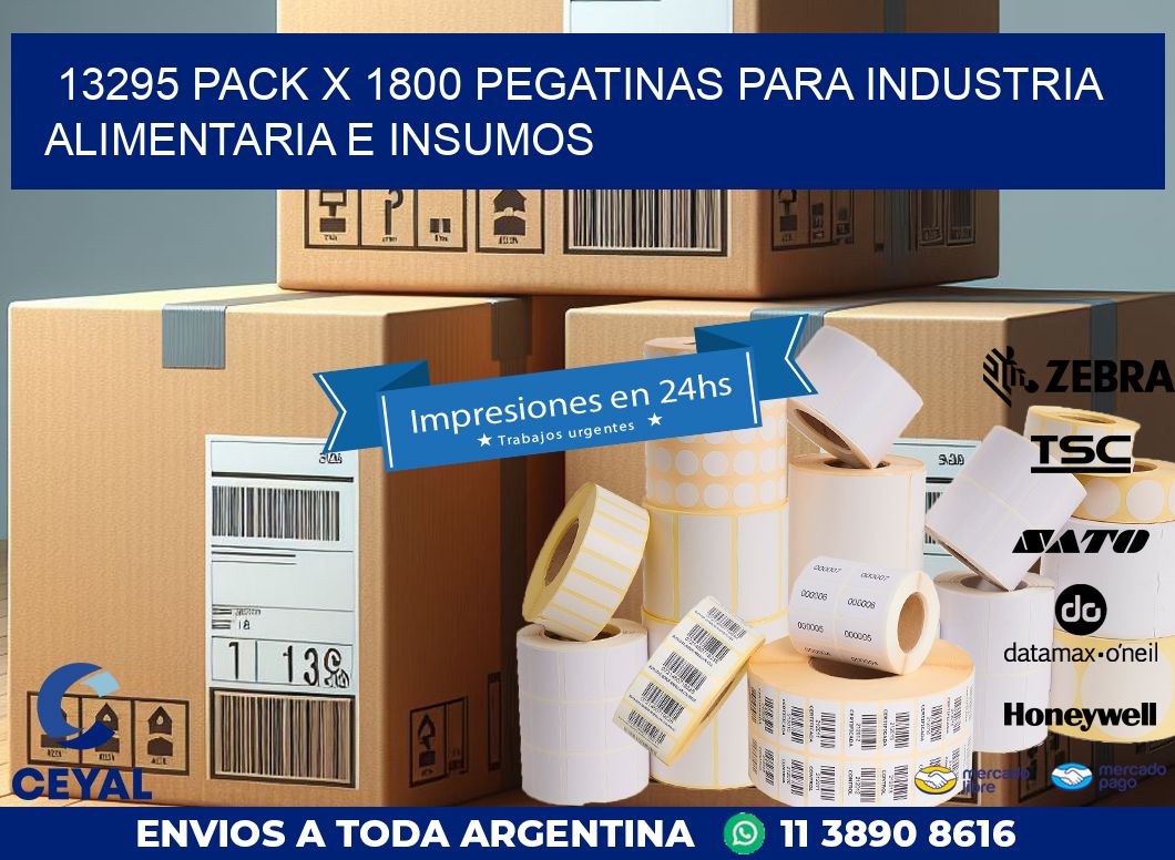 13295 PACK X 1800 PEGATINAS PARA INDUSTRIA ALIMENTARIA E INSUMOS