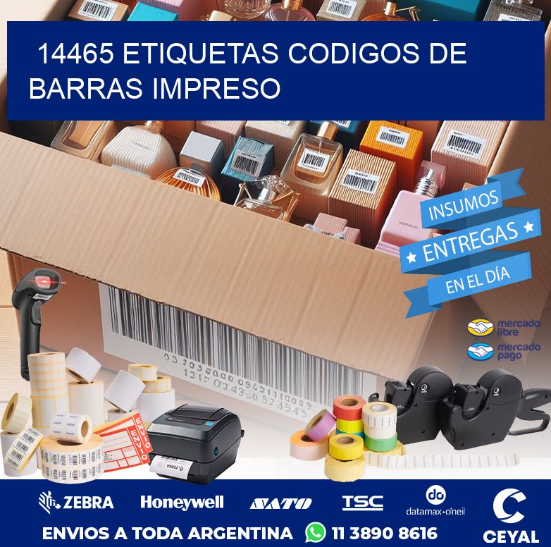 14465 ETIQUETAS CODIGOS DE BARRAS IMPRESO