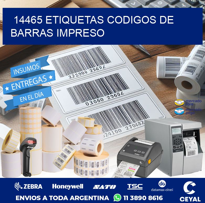 14465 ETIQUETAS CODIGOS DE BARRAS IMPRESO