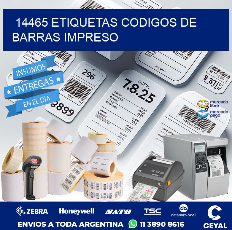 14465 ETIQUETAS CODIGOS DE BARRAS IMPRESO