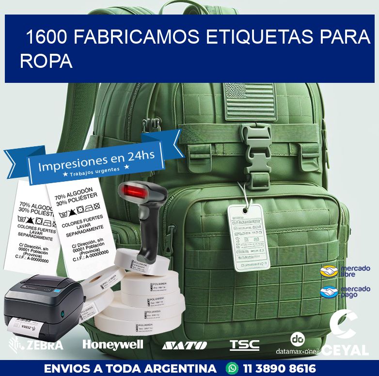 1600 FABRICAMOS ETIQUETAS PARA ROPA