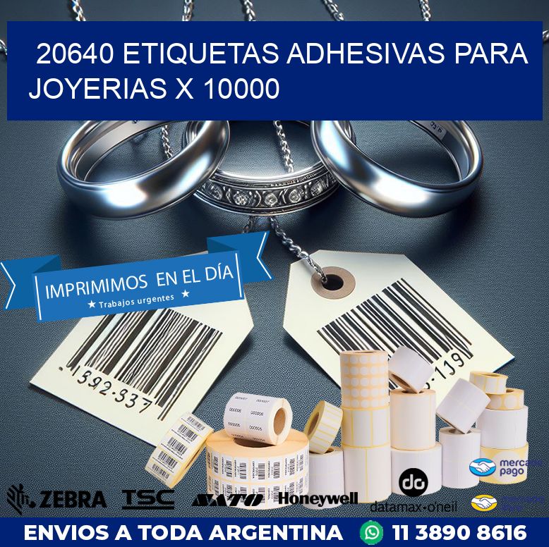 20640 ETIQUETAS ADHESIVAS PARA JOYERIAS X 10000