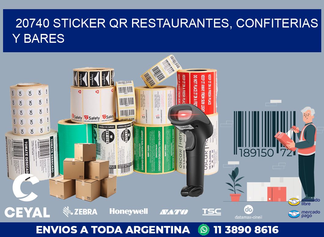 20740 STICKER QR RESTAURANTES, CONFITERIAS Y BARES