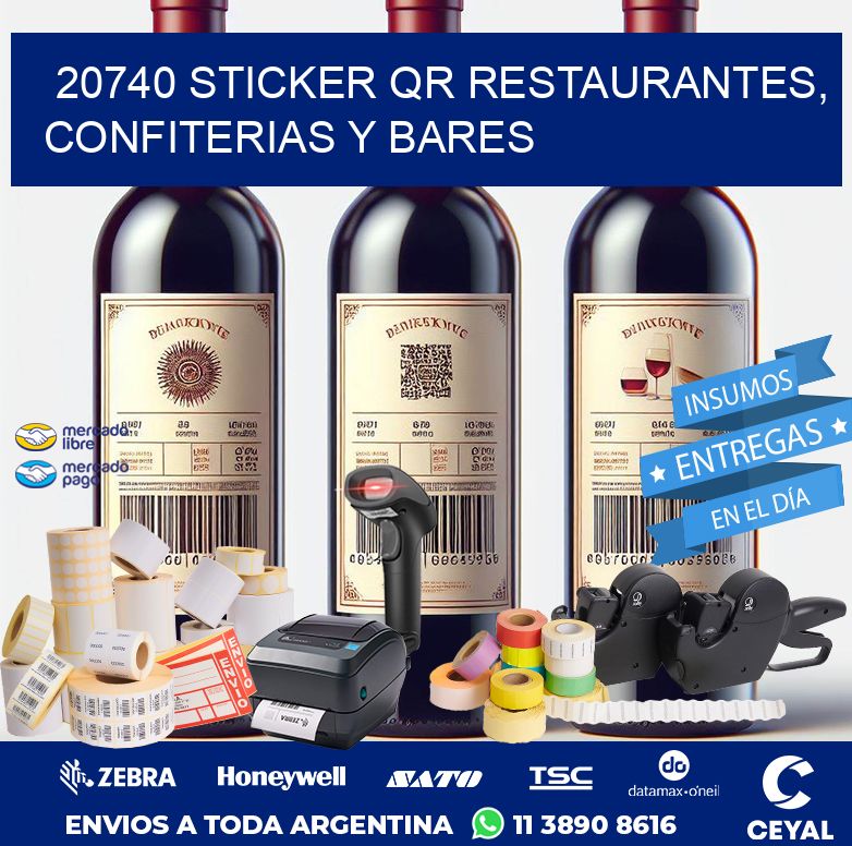 20740 STICKER QR RESTAURANTES, CONFITERIAS Y BARES