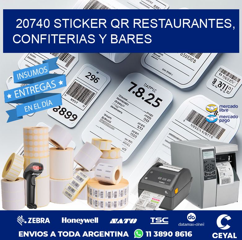 20740 STICKER QR RESTAURANTES, CONFITERIAS Y BARES