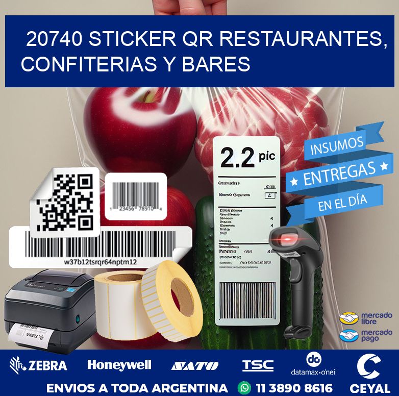 20740 STICKER QR RESTAURANTES, CONFITERIAS Y BARES