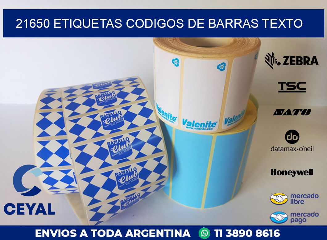 21650 ETIQUETAS CODIGOS DE BARRAS TEXTO