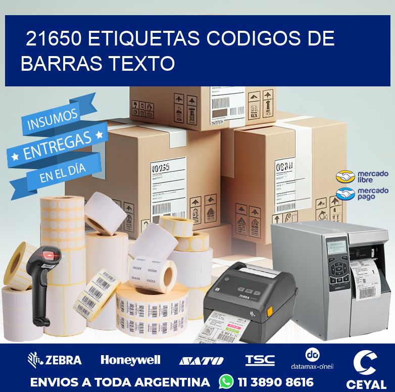 21650 ETIQUETAS CODIGOS DE BARRAS TEXTO