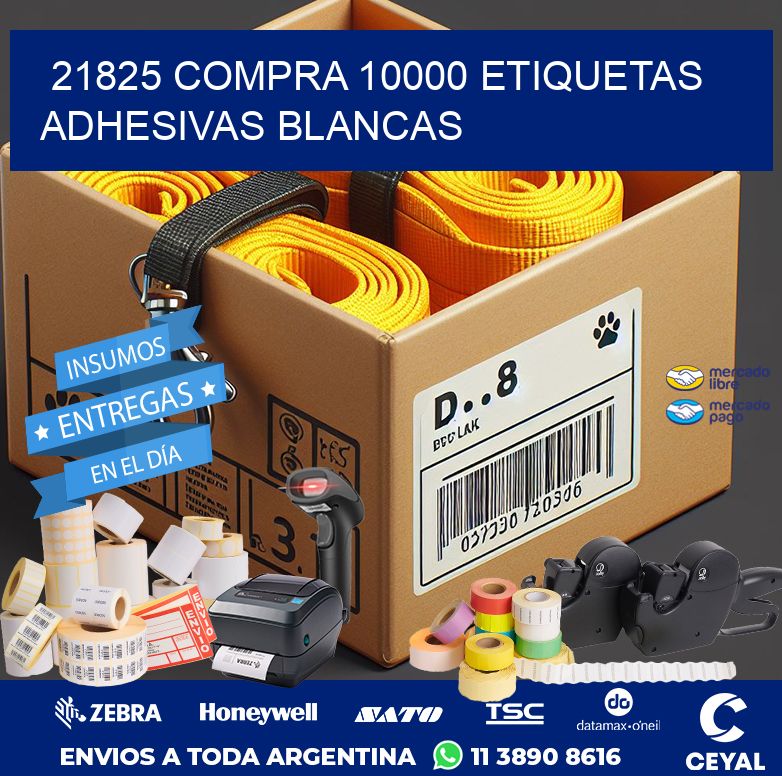 21825 COMPRA 10000 ETIQUETAS ADHESIVAS BLANCAS