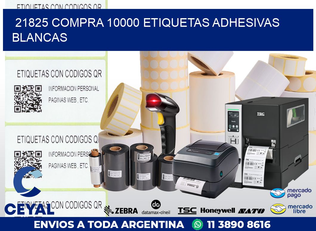 21825 COMPRA 10000 ETIQUETAS ADHESIVAS BLANCAS