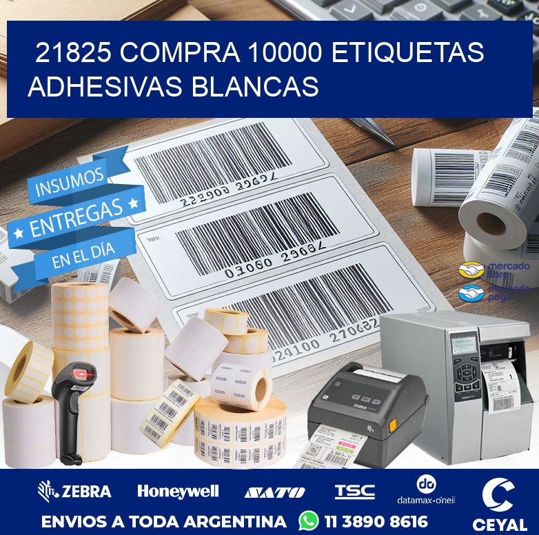 21825 COMPRA 10000 ETIQUETAS ADHESIVAS BLANCAS