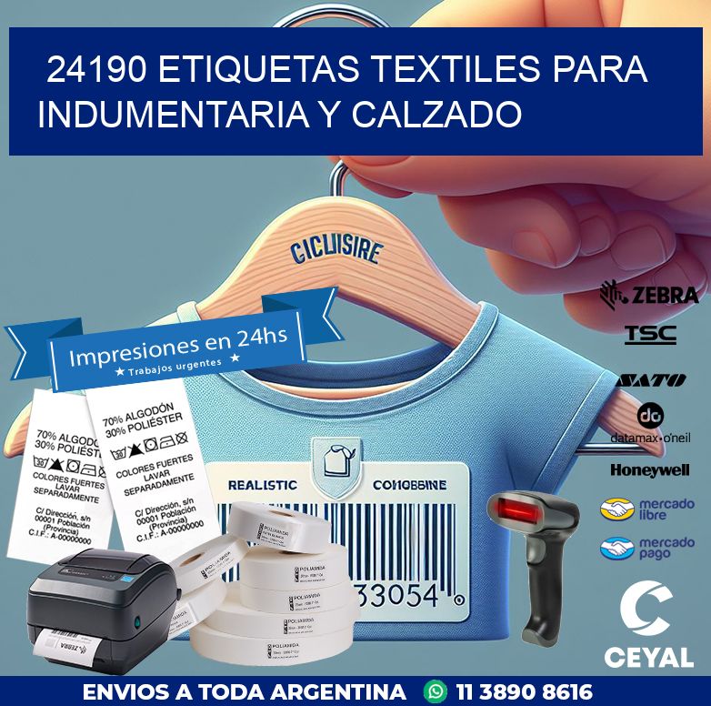 24190 ETIQUETAS TEXTILES PARA INDUMENTARIA Y CALZADO